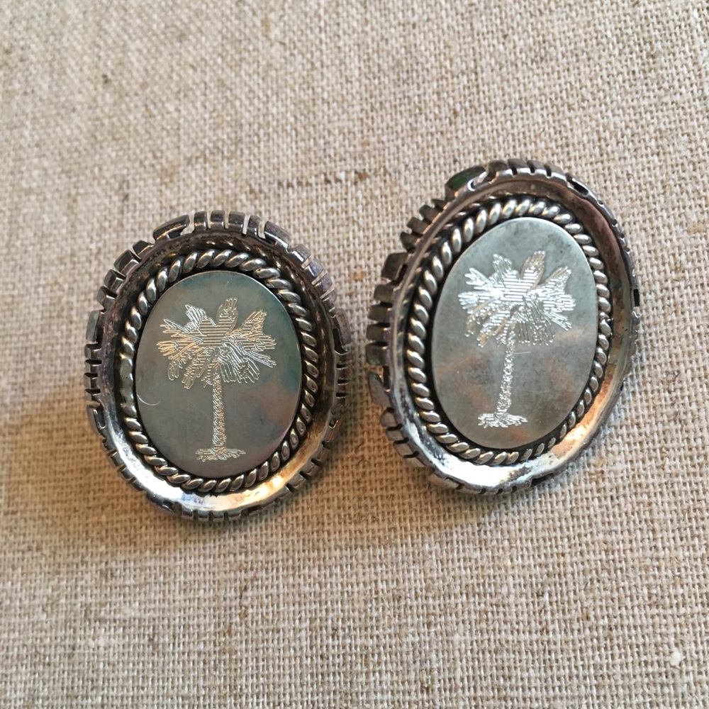 Sterling Silver Palmetto Tree Earrings
